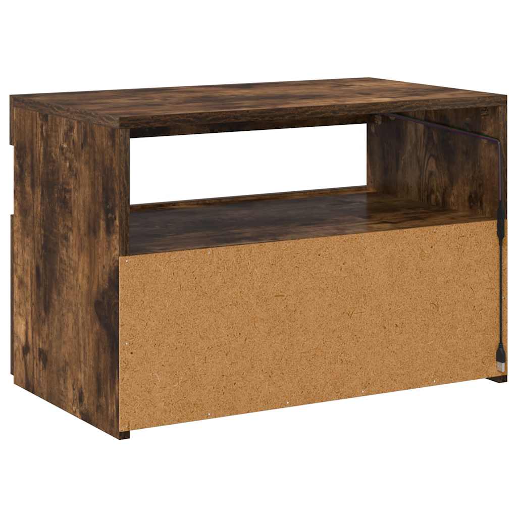 Έπιπλο Τηλεόρασης με LED Καπνιστή Δρυς 60 x 35 x 40 εκ. - Pakobazaar