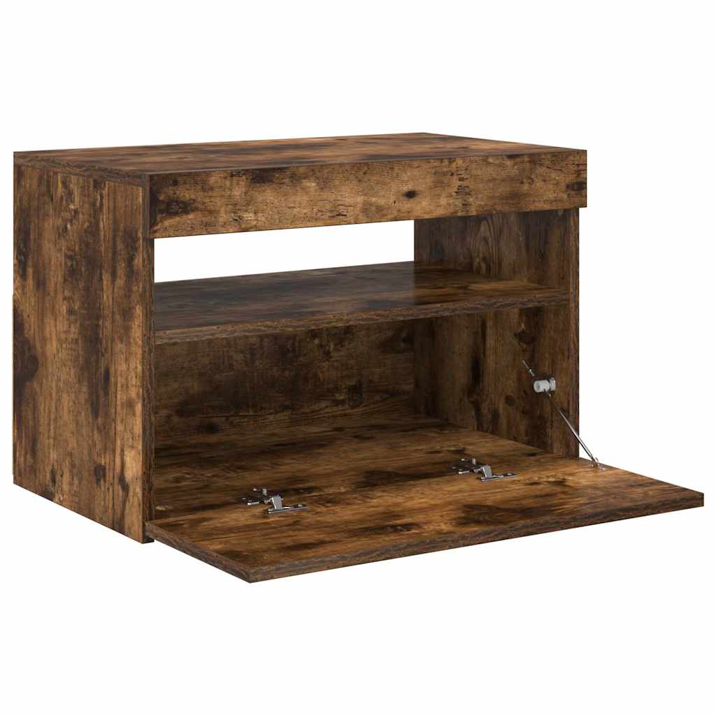 Έπιπλο Τηλεόρασης με LED Καπνιστή Δρυς 60 x 35 x 40 εκ. - Pakobazaar