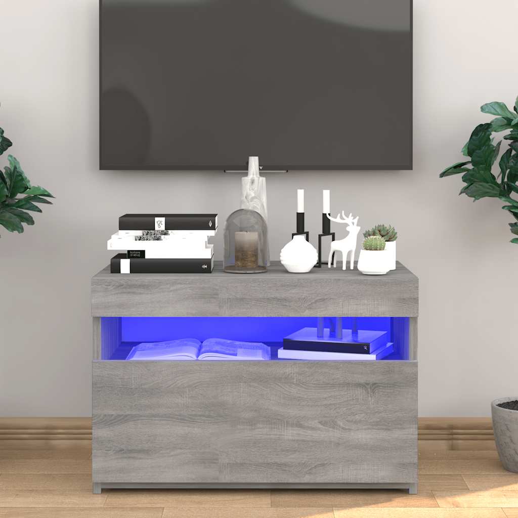 Έπιπλο Τηλεόρασης με LED Γκρι Sonoma 60 x 35 x 40 εκ. - Pakobazaar