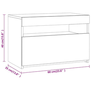 Έπιπλο Τηλεόρασης με LED Γκρι Sonoma 60 x 35 x 40 εκ. - Pakobazaar
