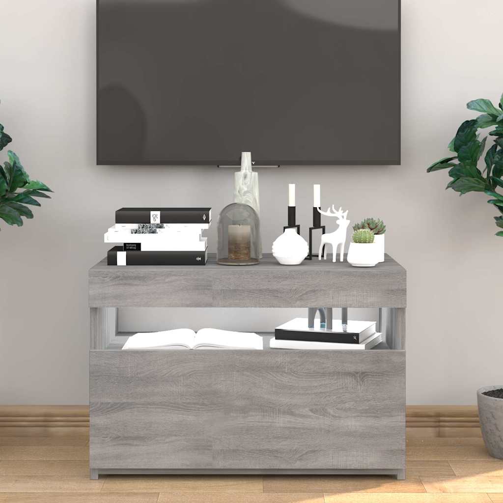Έπιπλο Τηλεόρασης με LED Γκρι Sonoma 60 x 35 x 40 εκ. - Pakobazaar