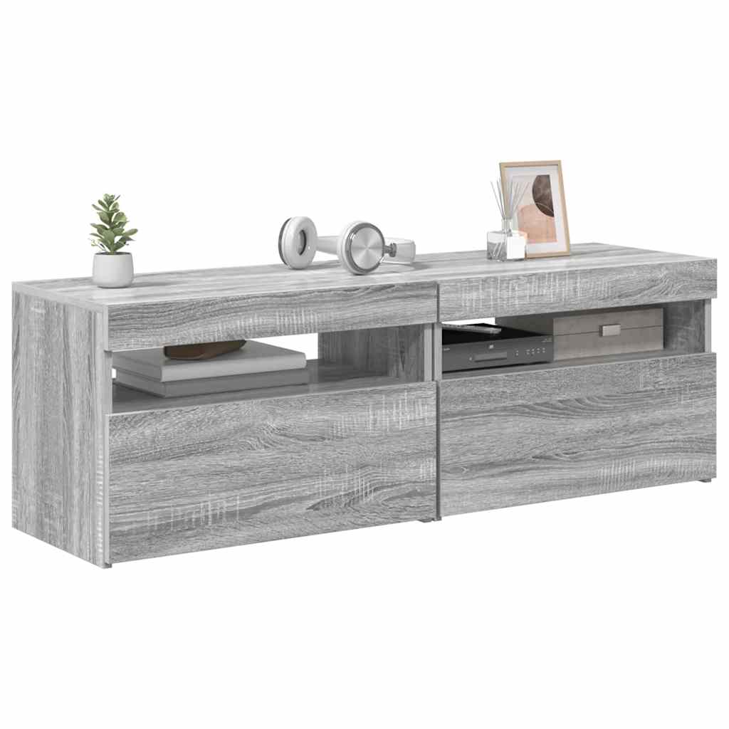 Έπιπλα Τηλεόρασης με LED 2 τεμ. Γκρι Sonoma 60 x 35 x 40 εκ. - Pakobazaar