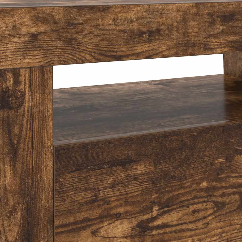 Έπιπλο Τηλεόρασης με LED Καπνιστή Δρυς 120 x 35 x 40 εκ. - Pakobazaar