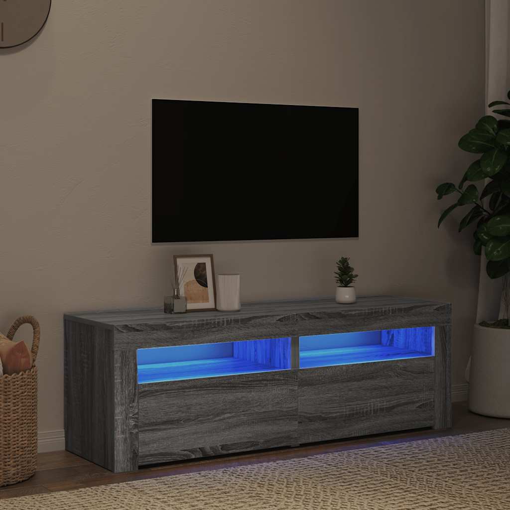 Έπιπλο Τηλεόρασης με LED Γκρι Sonoma 120x35x40 εκ. - Pakobazaar