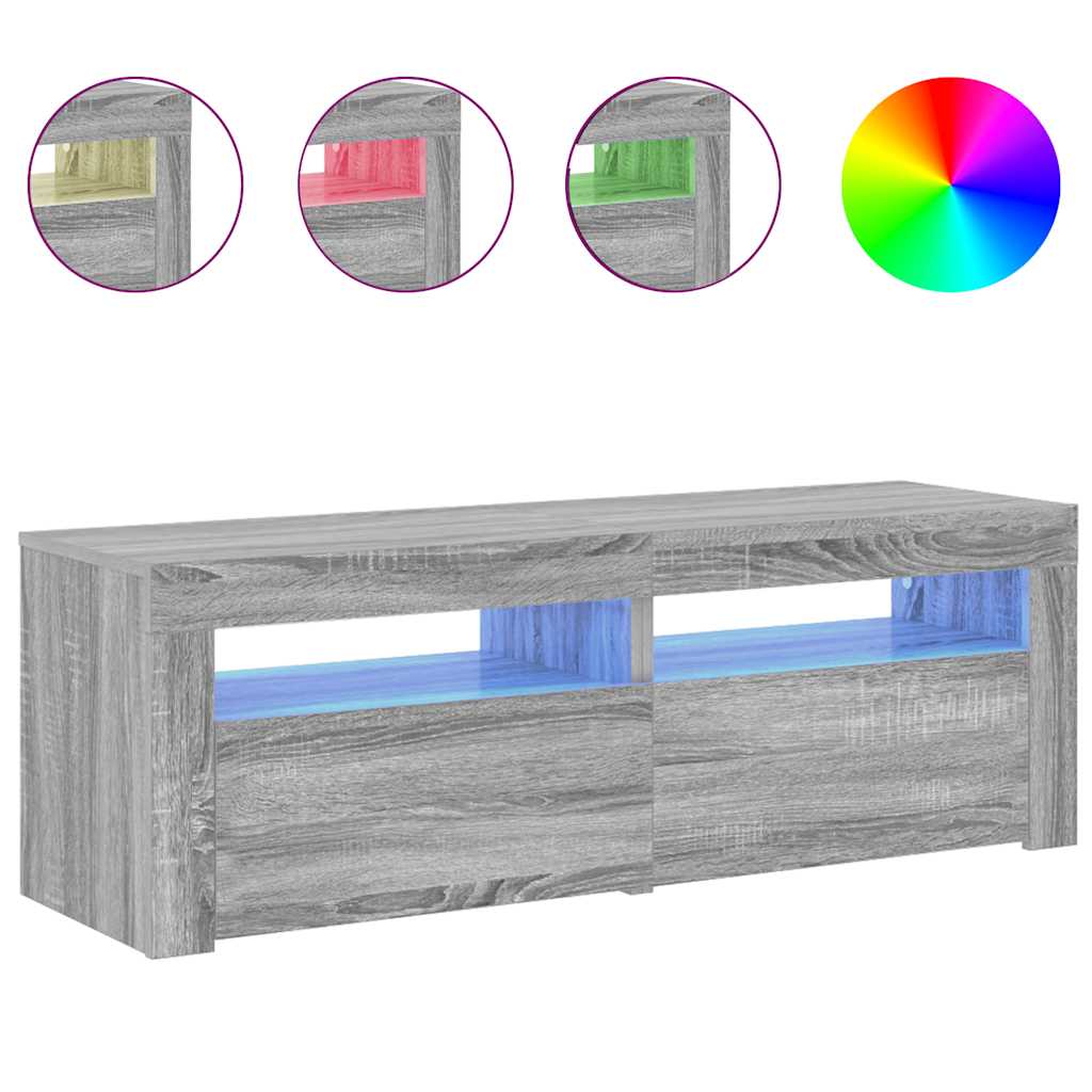 Έπιπλο Τηλεόρασης με LED Γκρι Sonoma 120x35x40 εκ. - Pakobazaar