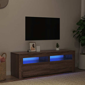 Έπιπλο Τηλεόρασης με LED Καφέ Δρυς 120x35x40 εκ.