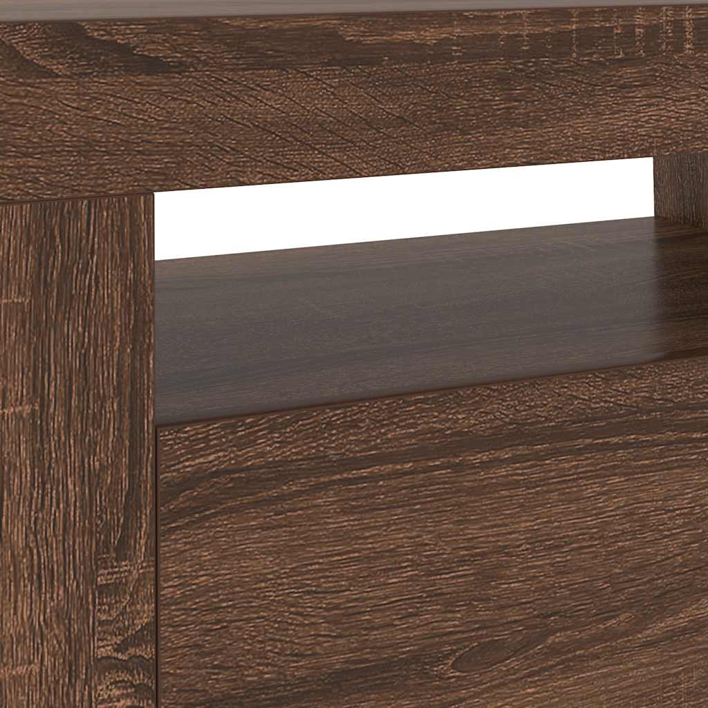 Έπιπλο Τηλεόρασης με LED Καφέ Δρυς 120x35x40 εκ.