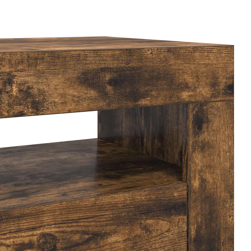 Έπιπλο Τηλεόρασης με LED Καπνιστή Δρυς 120 x 35 x 40 εκ. - Pakobazaar