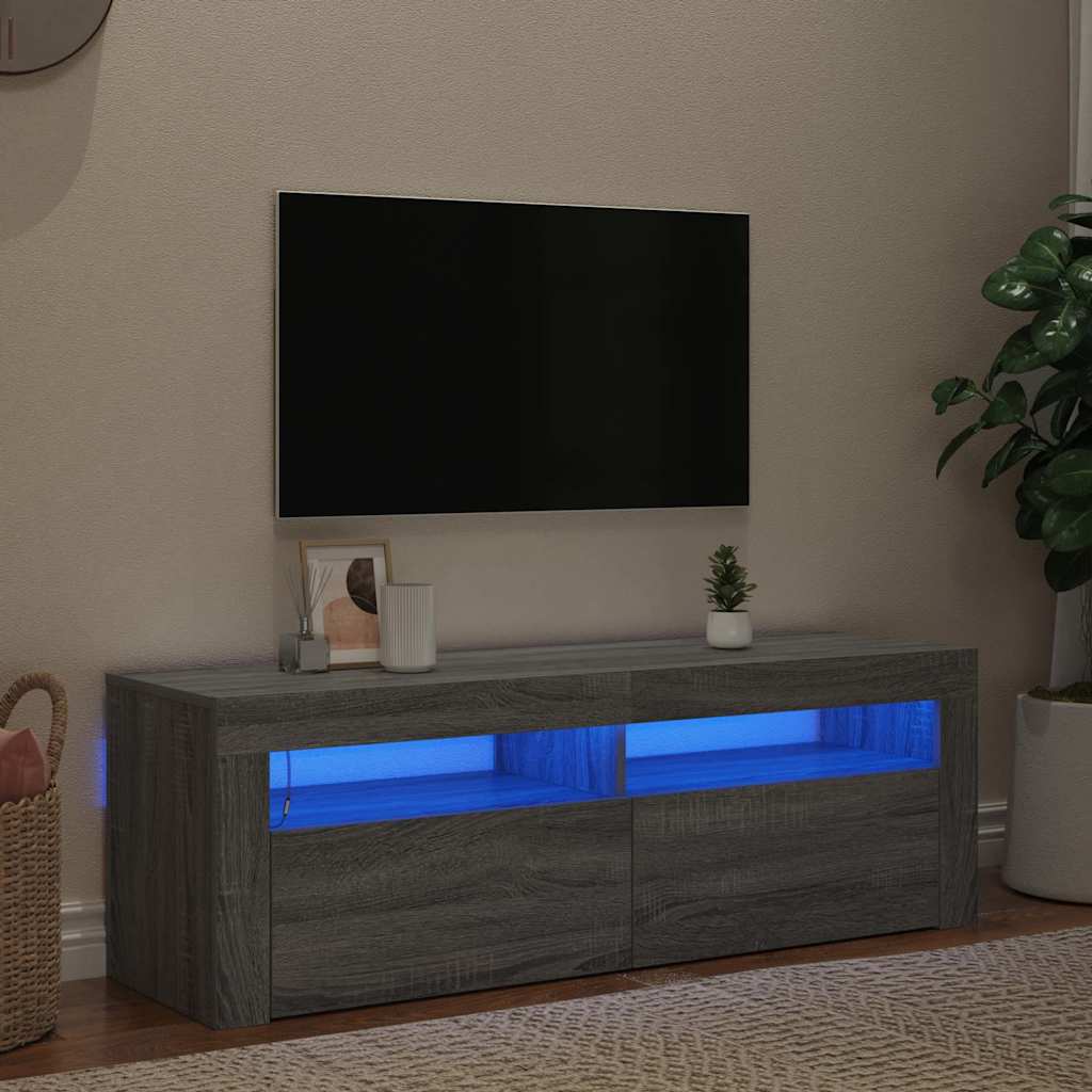 Έπιπλο Τηλεόρασης με LED Γκρι Sonoma 120x35x40 εκ. - Pakobazaar