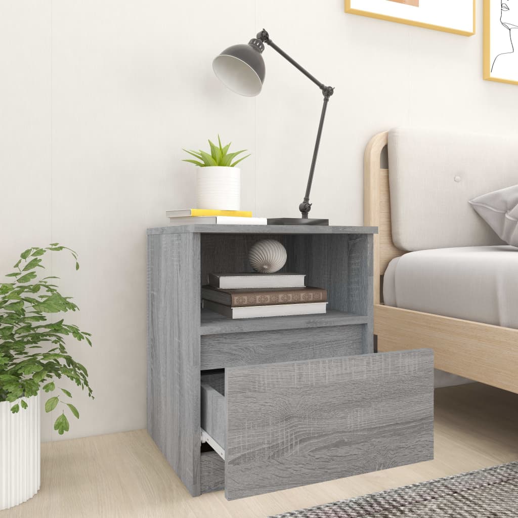 Κομοδίνο Γκρι Sonoma 40 x 40 x 50 εκ. από Επεξεργασμένο Ξύλο - Pakobazaar
