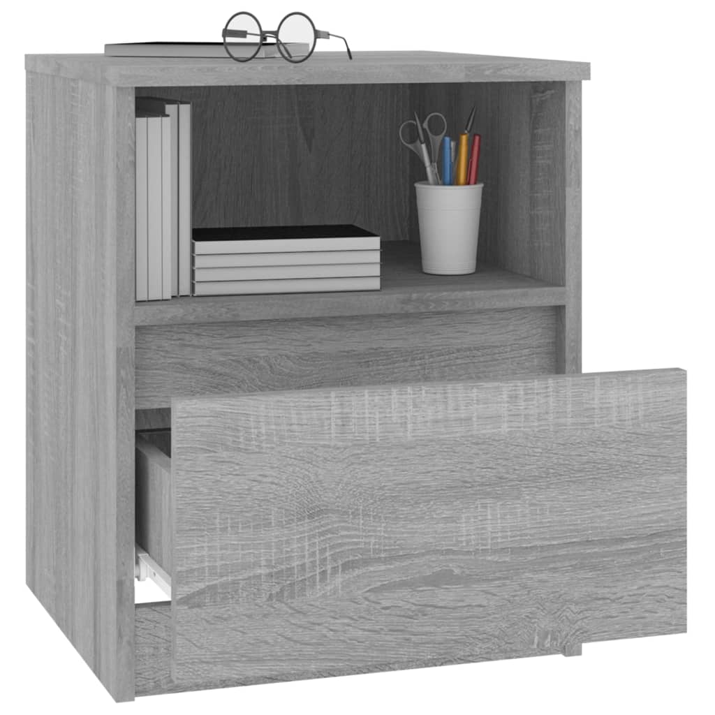 Κομοδίνο Γκρι Sonoma 40 x 40 x 50 εκ. από Επεξεργασμένο Ξύλο - Pakobazaar