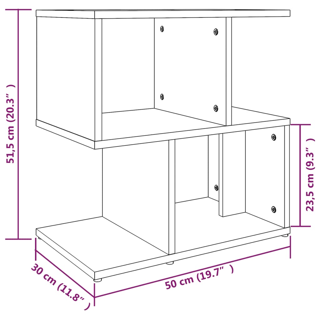 Κομοδίνο Καπνιστή Δρυς 50x30x51,5 εκ. από Επεξεργασμένο Ξύλο - Pakobazaar