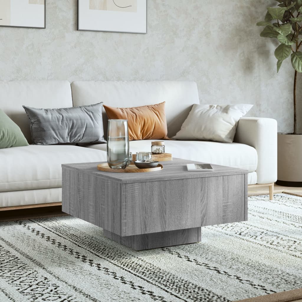 Τραπεζάκι Σαλονιού Γκρι Sonoma 60x60x31,5 εκ. από Επεξεργ. Ξύλο