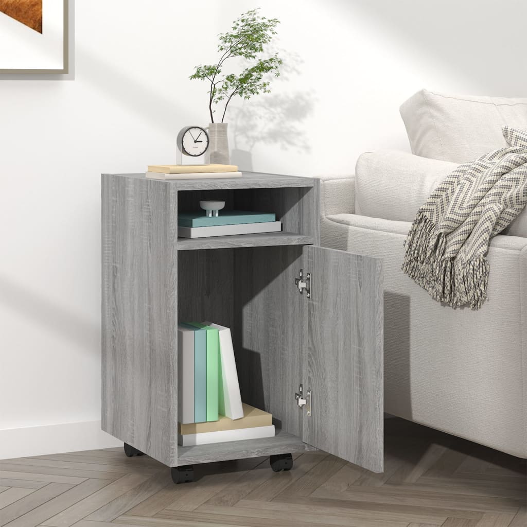 Ντουλάπι με Ροδάκια Γκρι Sonoma 33x38x60 εκ. Επεξεργασμένο ξύλο