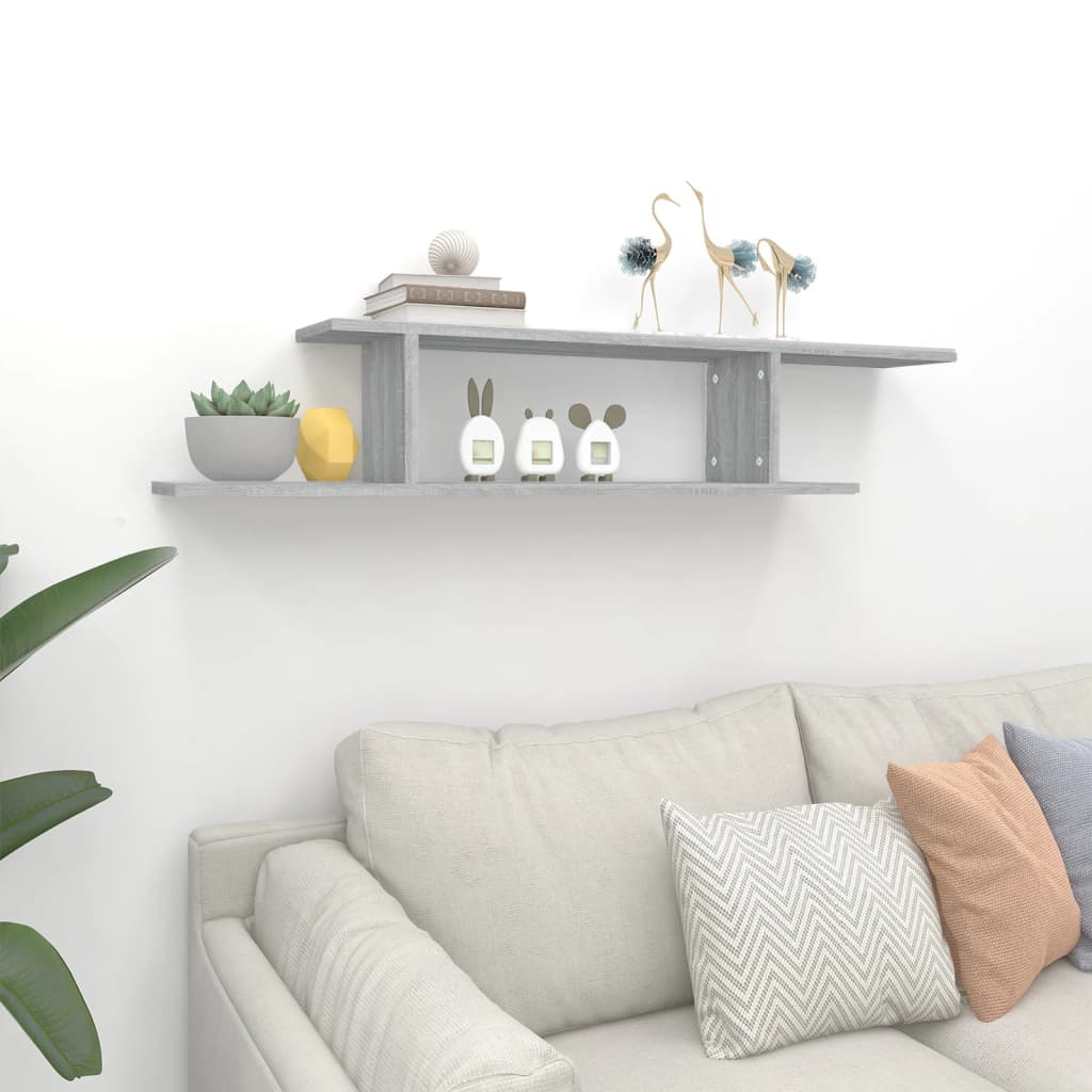 Ράφι Τηλεόρασης Γκρι Sonoma 125x18x23 εκ. Επεξεργασμένο Ξύλο - Pakobazaar