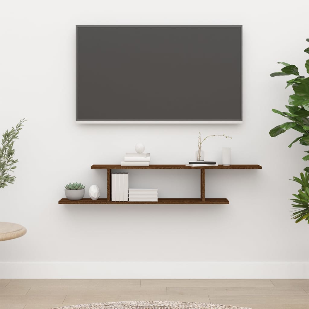 Ράφι Τηλεόρασης Καφέ Δρυς 125 x 18 x 23 εκ. Επεξεργασμένο Ξύλο - Pakobazaar