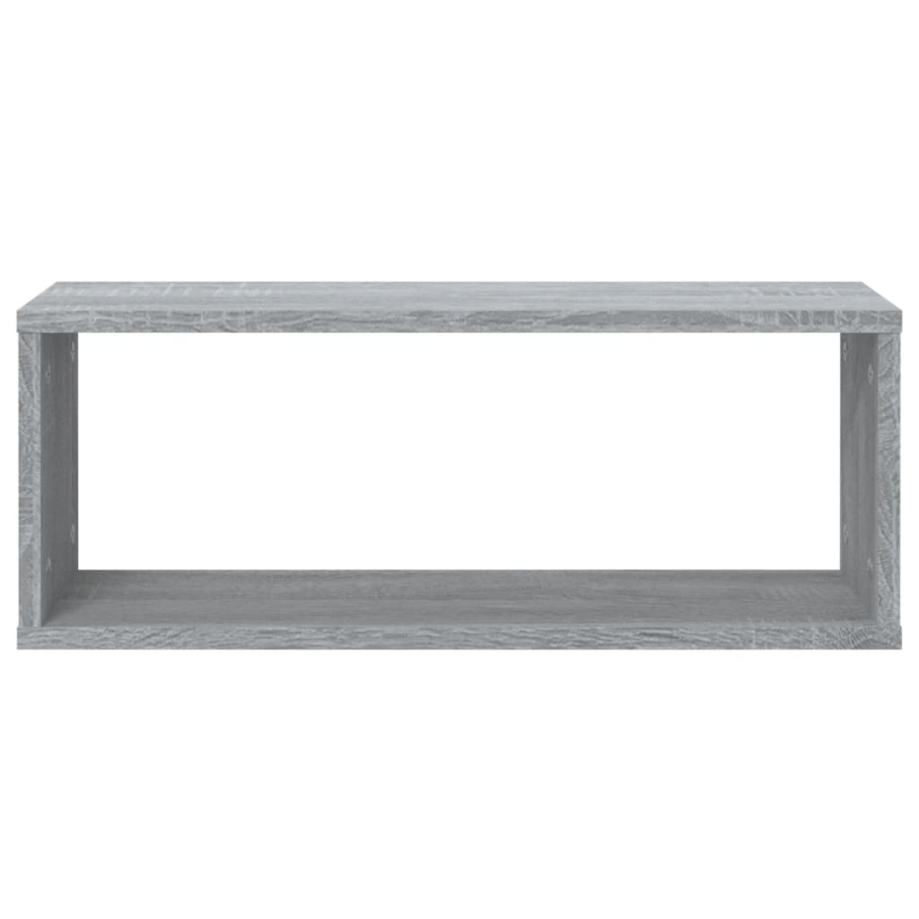 Ραφιέρες Τοίχου Κύβος 2 τεμ Γκρι Sonoma 60x15x23 εκ. Επεξ. Ξύλο - Pakobazaar