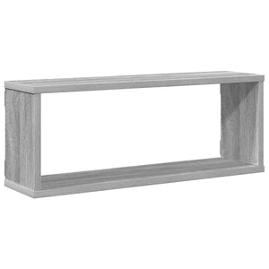 Ραφιέρες Τοίχου Κύβος 4 τεμ Γκρι Sonoma 60x15x23 εκ. Επεξ. Ξύλο - Pakobazaar
