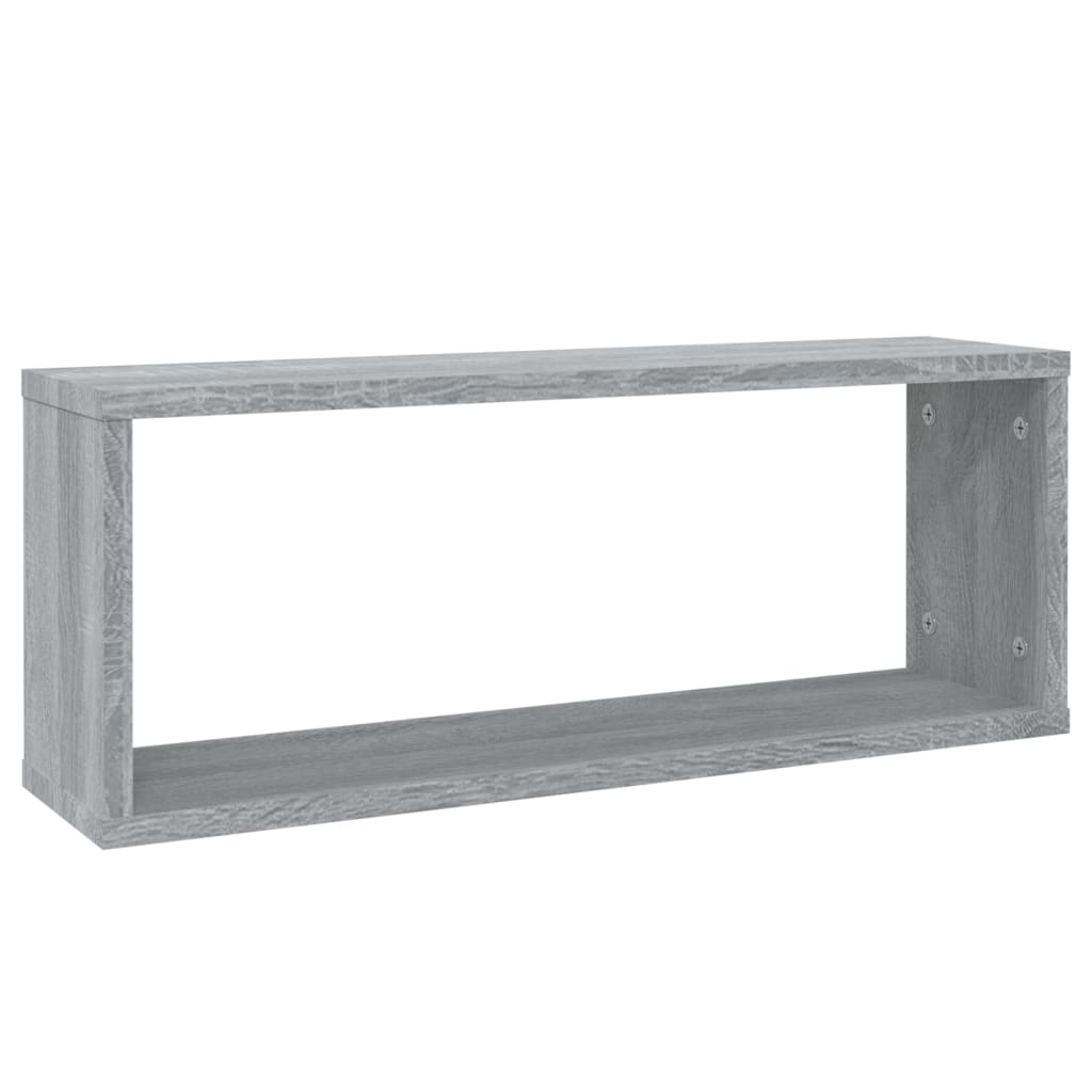 Ραφιέρες Τοίχου Κύβος 6 τεμ Γκρι Sonoma 60x15x23 εκ. Επεξ. Ξύλο - Pakobazaar