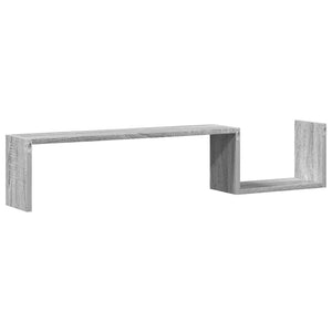 Ράφια Τοίχου 2 τεμ. Γκρι Sonoma 100x15x20 εκ. από Επεξεργ. Ξύλο