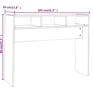 Τραπέζι Κονσόλα Γκρι Sonoma 105x30x80 εκ. Επεξεργασμένο Ξύλο