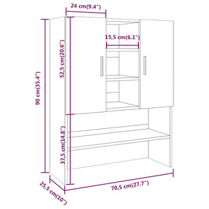Ντουλάπι Πλυντηρίου Γκρι Sonoma 70,5 x 25,5 x 90 εκ. - Pakobazaar