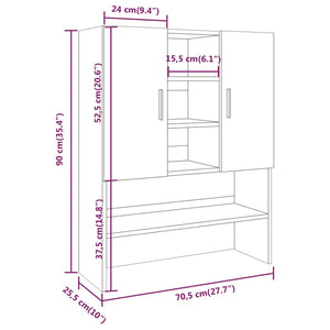 Ντουλάπι Πλυντηρίου Καφέ Δρυς 70,5 x 25,5 x 90 εκ. - Pakobazaar