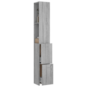 Ντουλάπι Μπάνιου Γκρι Sonoma 25x26,5x170 εκ. Επεξεργασμένο Ξύλο