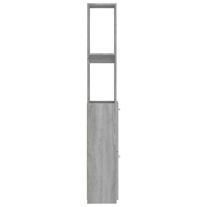 Ντουλάπι Μπάνιου Γκρι Sonoma 25x26,5x170 εκ. Επεξεργασμένο Ξύλο