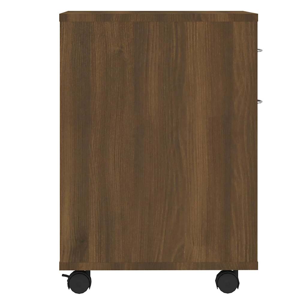 Ντουλάπι Με Ροδάκια Καφέ Δρυς 45x38x54 εκ. Επεξεργ. Ξύλο