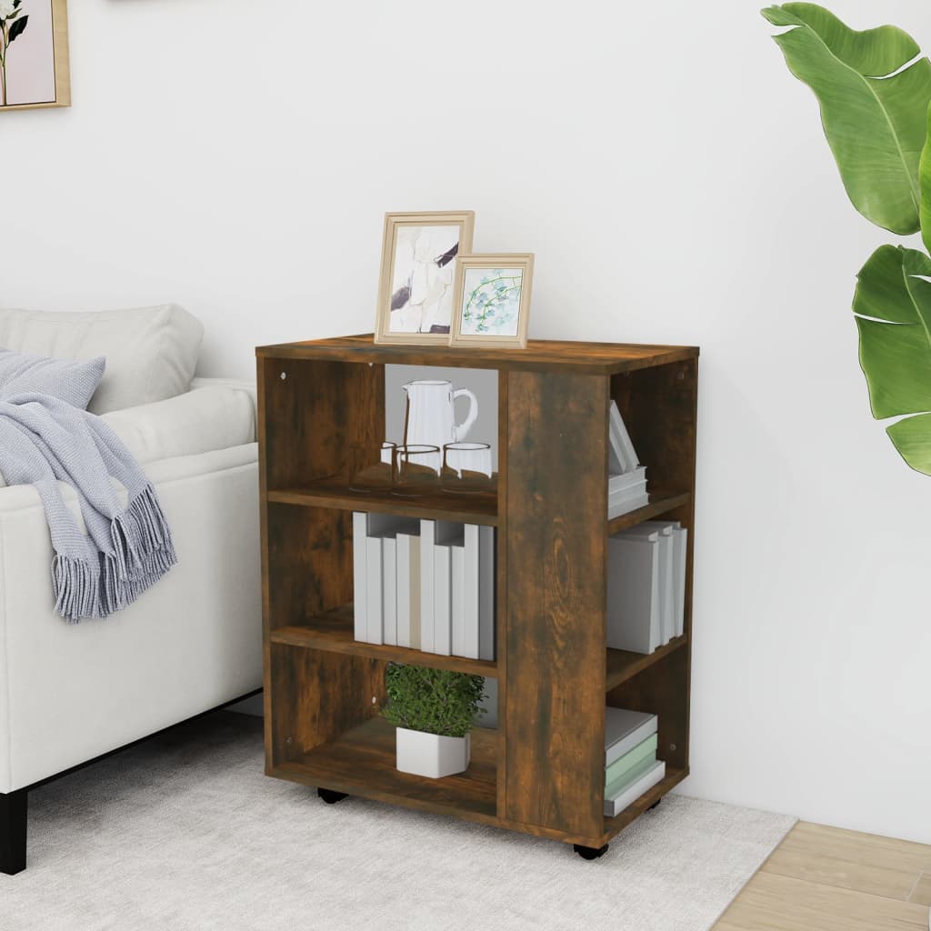 Ντουλάπι Με Ροδάκια Καπνιστή Δρυς 60 x 35 x 75 εκ. Επεξ. Ξύλο