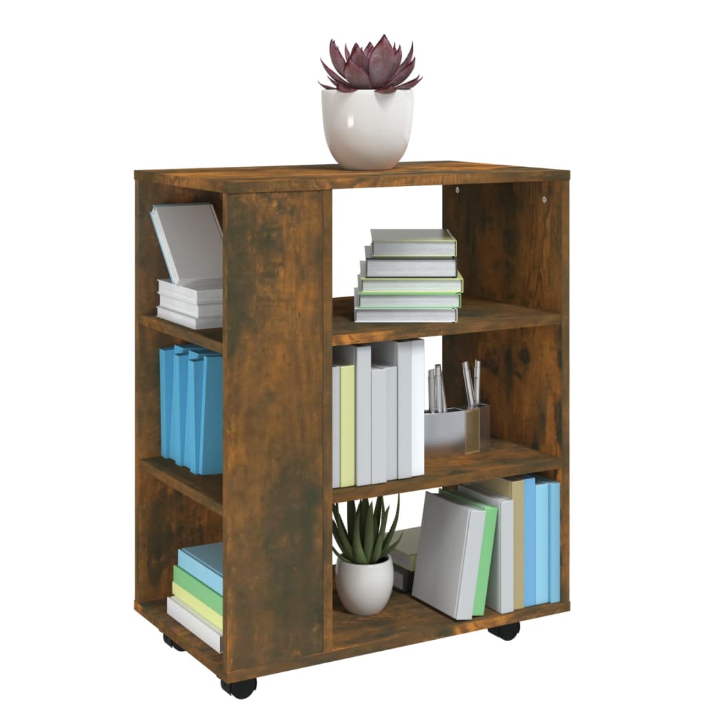 Ντουλάπι Με Ροδάκια Καπνιστή Δρυς 60 x 35 x 75 εκ. Επεξ. Ξύλο