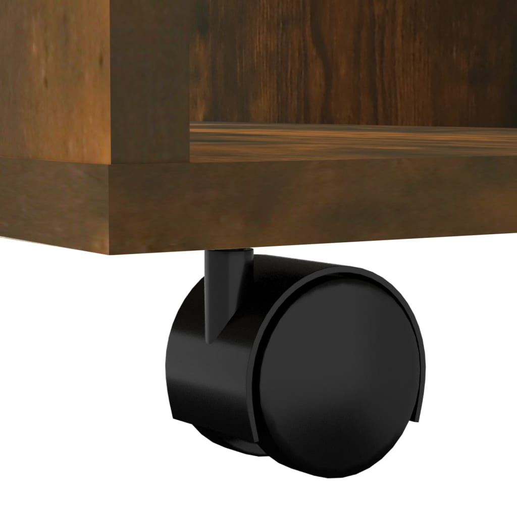 Ντουλάπι Με Ροδάκια Καπνιστή Δρυς 60 x 35 x 75 εκ. Επεξ. Ξύλο