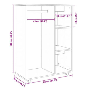 Ντουλάπα Καφέ Δρυς 80 x 40 x 110 εκ. από Επεξεργασμένο Ξύλο
