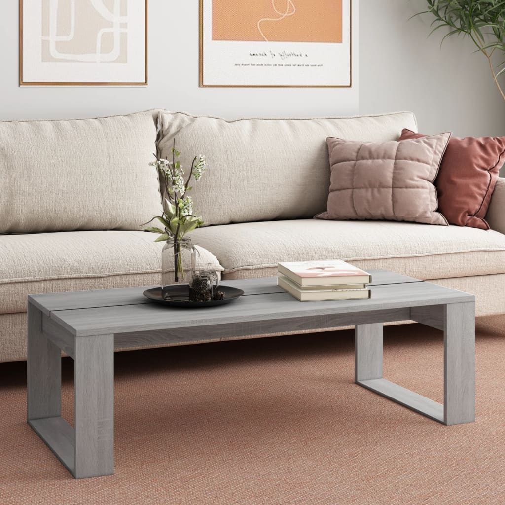 Τραπεζάκι Σαλονιού Γκρι Sonoma 110x50x35 εκ. από Επεξεργ. Ξύλο