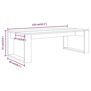 Τραπεζάκι Σαλονιού Καφέ Δρυς 110x50x36 εκ. Επεξεργασμ. Ξύλο