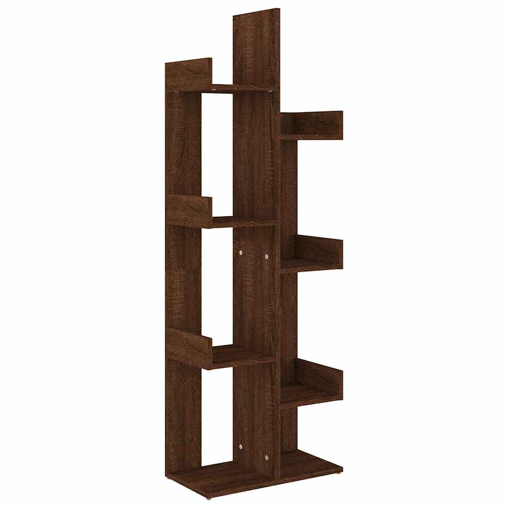 Βιβλιοθήκη Καφέ Δρυς 48 x 25,5 x 140 εκ. από Επεξεργασμένο Ξύλο