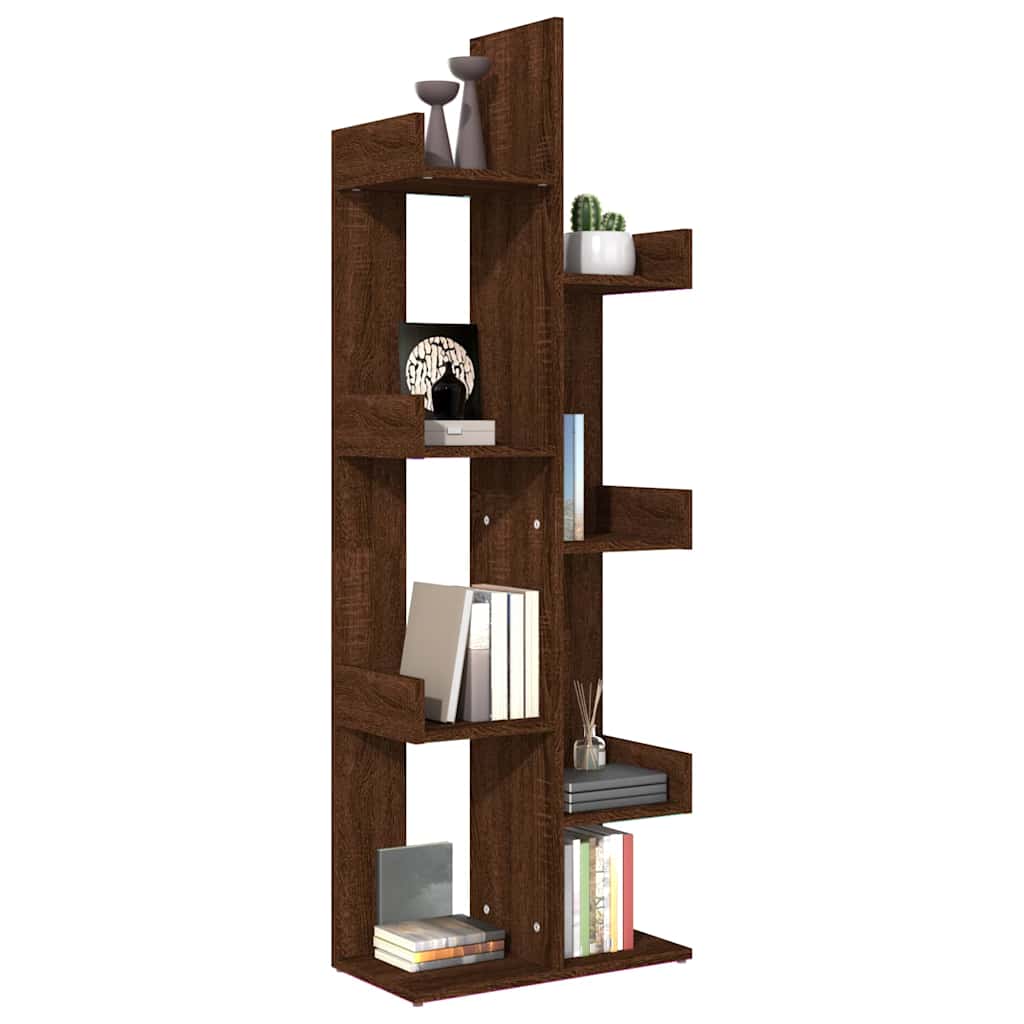 Βιβλιοθήκη Καφέ Δρυς 48 x 25,5 x 140 εκ. από Επεξεργασμένο Ξύλο