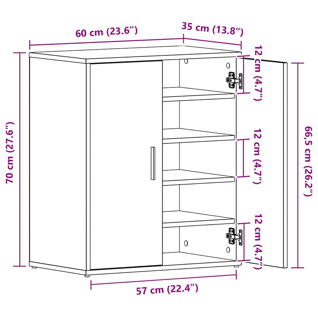 Παπουτσοθήκη Καπνιστή Δρυς 60x35x70 εκ. από Επεξεργασμένο Ξύλο - Pakobazaar