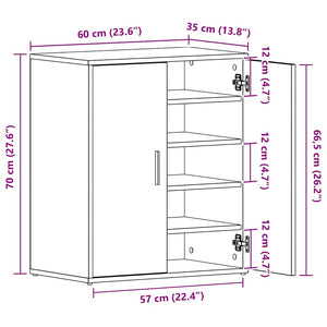Παπουτσοθήκη Καπνιστή Δρυς 60x35x70 εκ. από Επεξεργασμένο Ξύλο - Pakobazaar