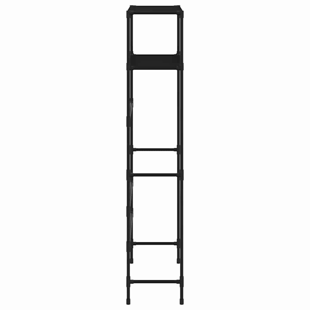 Ραφιέρα 2 Επιπέδων για Πλυντήριο Μαύρη 69x28x143 εκ. από Σίδερο - Pakobazaar