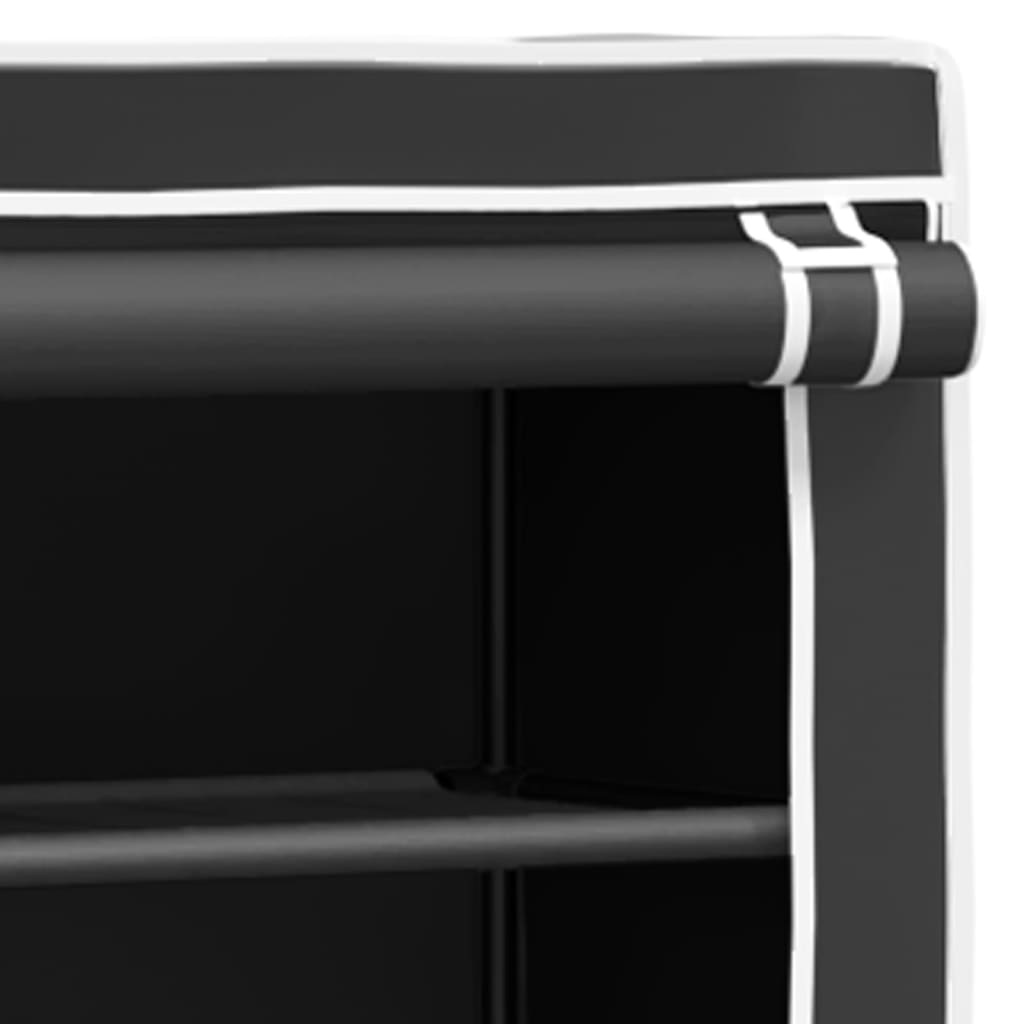 Ραφιέρα 2 Επιπέδων για Πλυντήριο Μαύρη 71x29,5x170,5 εκ. Σίδερο - Pakobazaar