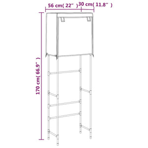 Ραφιέρα 2 Επιπέδων για Τουαλέτα Καφέ 56x30x170 εκ. από Σίδερο - Pakobazaar