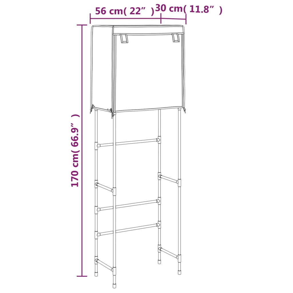 Ραφιέρα 2 Επιπέδων για Τουαλέτα Καφέ 56x30x170 εκ. από Σίδερο - Pakobazaar