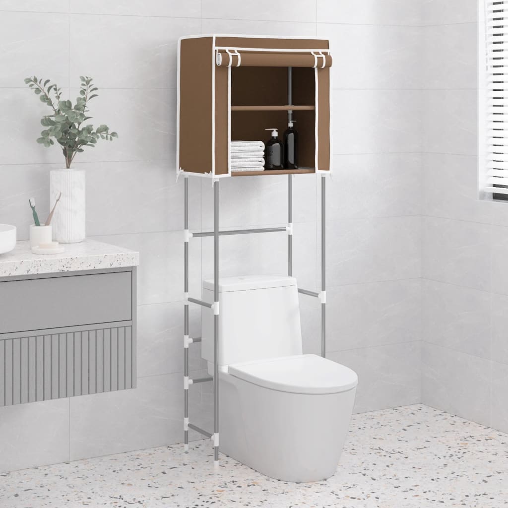 Ραφιέρα 2 Επιπέδων για Τουαλέτα Καφέ 56x30x170 εκ. από Σίδερο - Pakobazaar