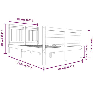 Πλαίσιο Κρεβατιού Μελί 120x190 εκ. Μασίφ Ξύλο Small Double