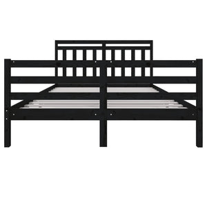 Πλαίσιο Κρεβατιού Μαύρο 150 x 200 εκ. Μασίφ Ξύλο King Size