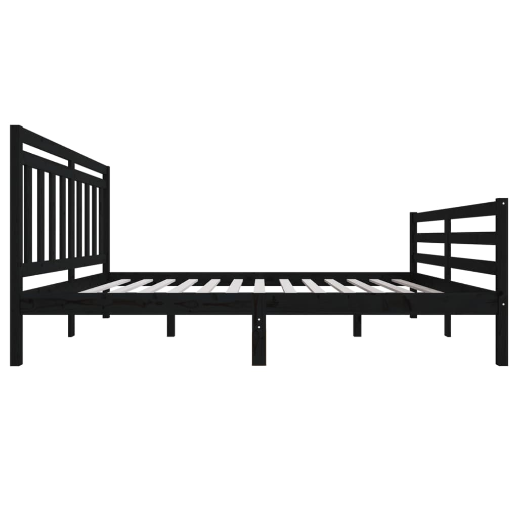 Πλαίσιο Κρεβατιού Μαύρο 150 x 200 εκ. Μασίφ Ξύλο King Size