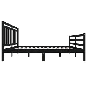 Πλαίσιο Κρεβατιού Μαύρο 150 x 200 εκ. Μασίφ Ξύλο King Size
