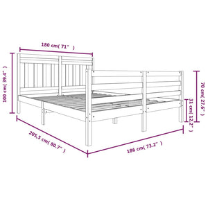 Πλαίσιο Κρεβατιού Μελί 180 x 200 εκ. Μασίφ Ξύλο Super King